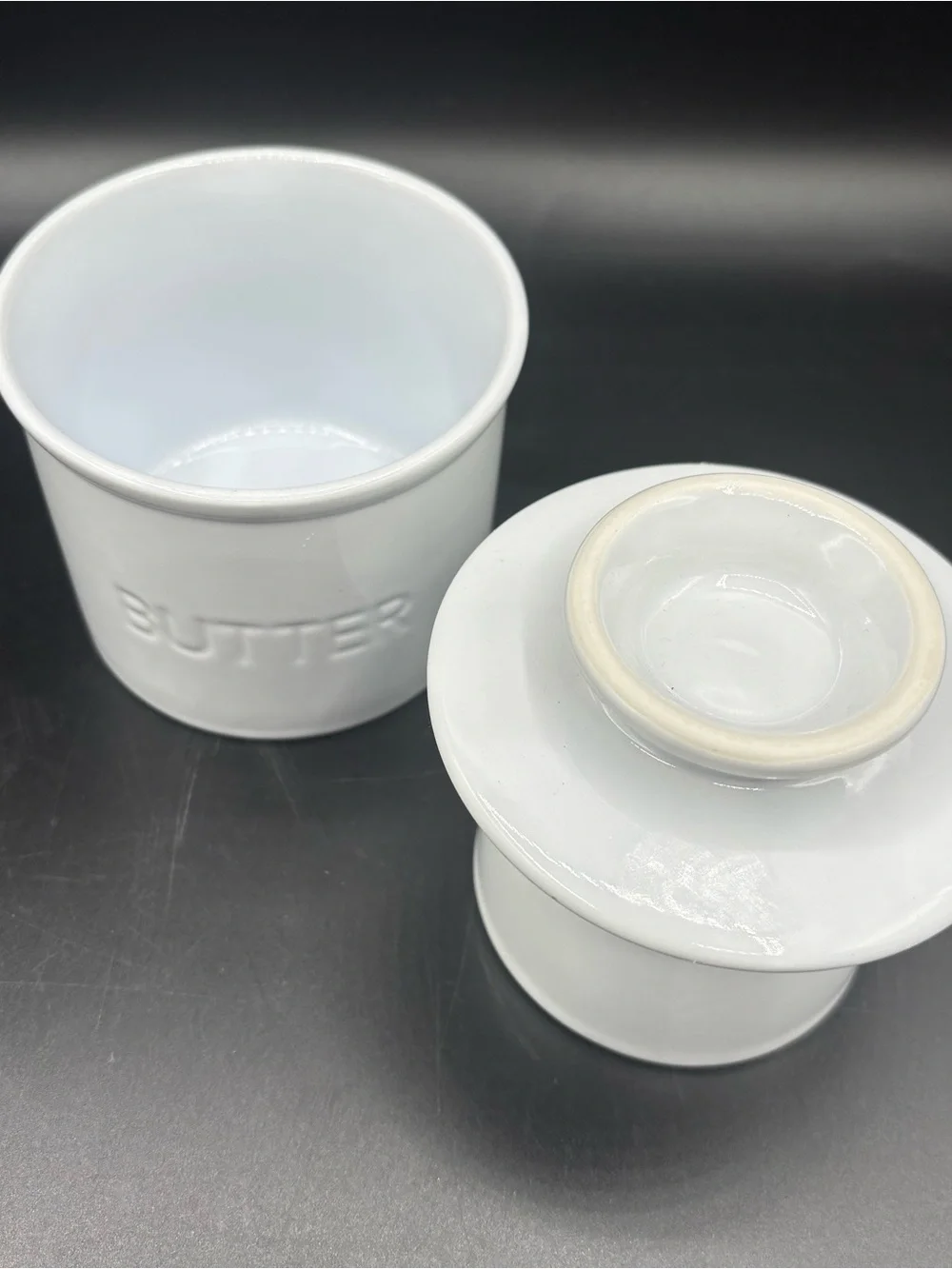HIC Butter Bell Countertop Butter Keeper  Earthenware Ceramic Crock White